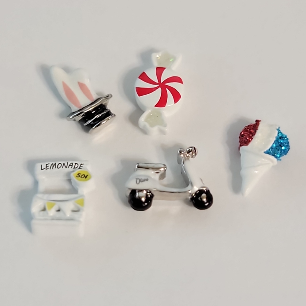 Origami Owl charms, mixed set of 5